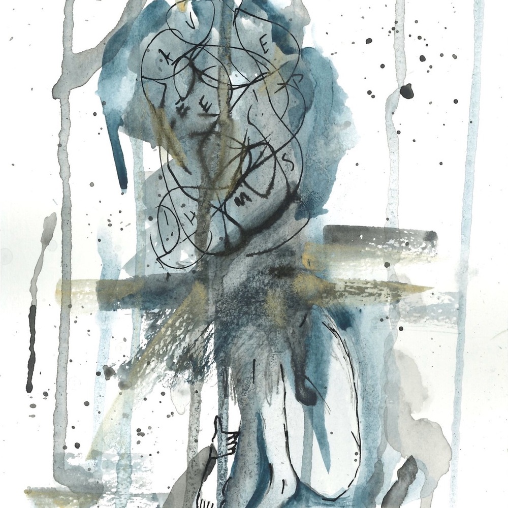Abstract Blue and Gray Art Print